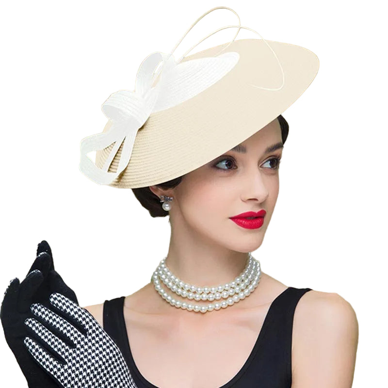 FS Fascinators Pillbox Hat for Women – Elegant Black & White Church Fedora, Wedding Kentucky Derby Dress Hat