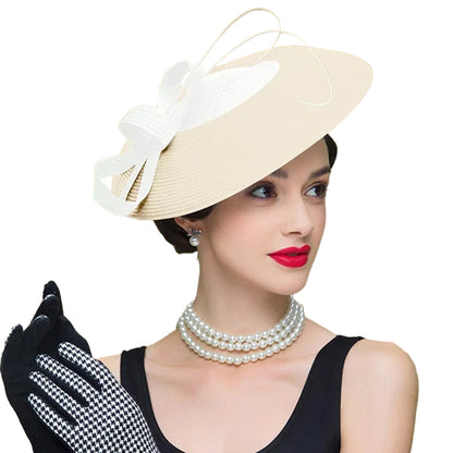 FS Fascinators Pillbox Hat for Women – Elegant Black & White Church Fedora, Wedding Kentucky Derby Dress Hat