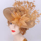 Elegant Flower Fascinator Hat with Feathers – Women’s Pillbox Headband for Weddings, Kentucky Derby & Special Events