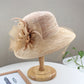 Elegant Women’s Organza Sun Hat – Wide Brim Travel Beach Cap, Party Bucket Hat for Summer
