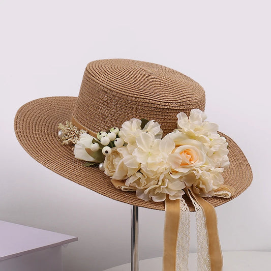 Floral UV Protection Sun Hat – Breathable Wide Brim Summer Beach Cap for Travel, Vacation & Outdoor Activities (Unisex)
