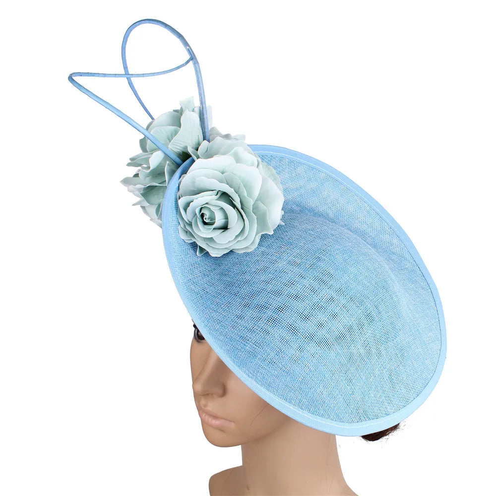Gorgeous Formal Wedding Fedora Hat – Women’s Big Derby Flower Fascinator, Handmade Fashion Millinery Headpiece for Special Occasions