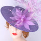 Elegant Flower Fascinator Hat with Feathers – Women’s Pillbox Headband for Weddings, Kentucky Derby & Special Events