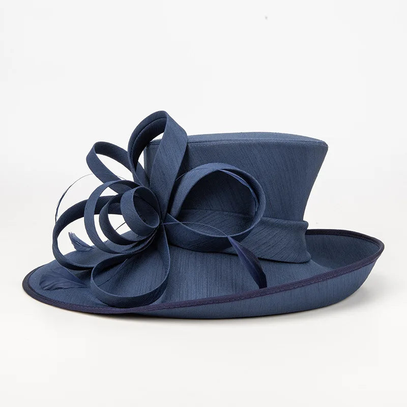 Deluxe Ladies Church Hat – Elegant Top Hat Fascinator for Weddings, Photography, Banquets & Formal Occasions