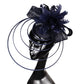 Fashion Sinamay Fascinator – Elegant Floral Wedding Hat with Feathers, Hair Clip for Ladies, Church & Special Events