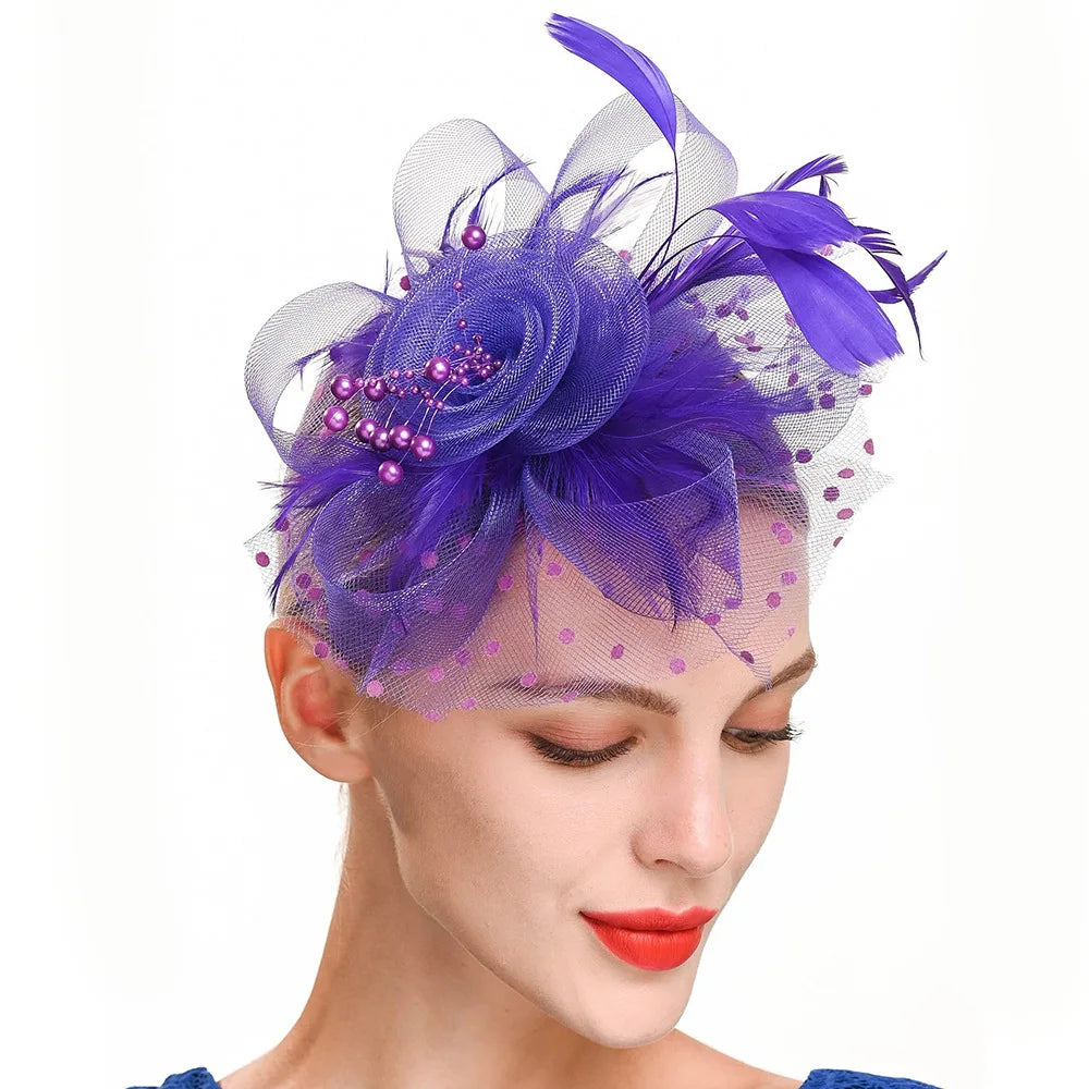 Bridal Feather Headband – Elegant Wedding Hair Clip & Bridesmaid Headpiece for Bride, Cocktail Parties & Special Occasions
