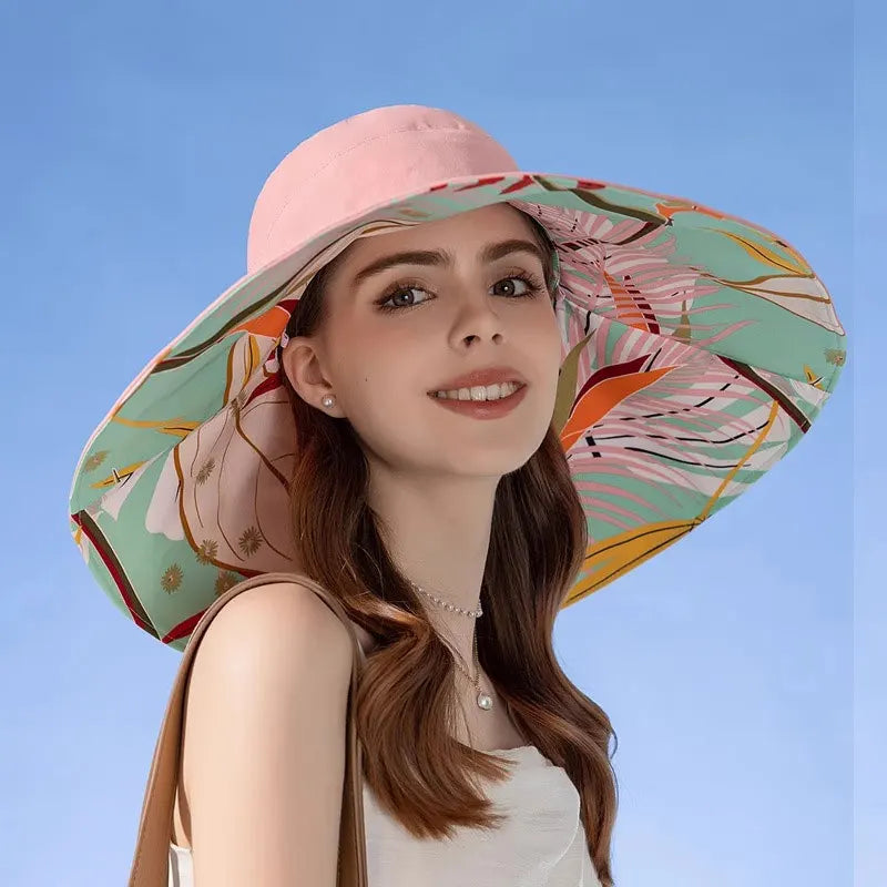 Women’s Wide Brim Sun Hat – Reversible Double-Sided UPF 50+ Summer & Beach Hat