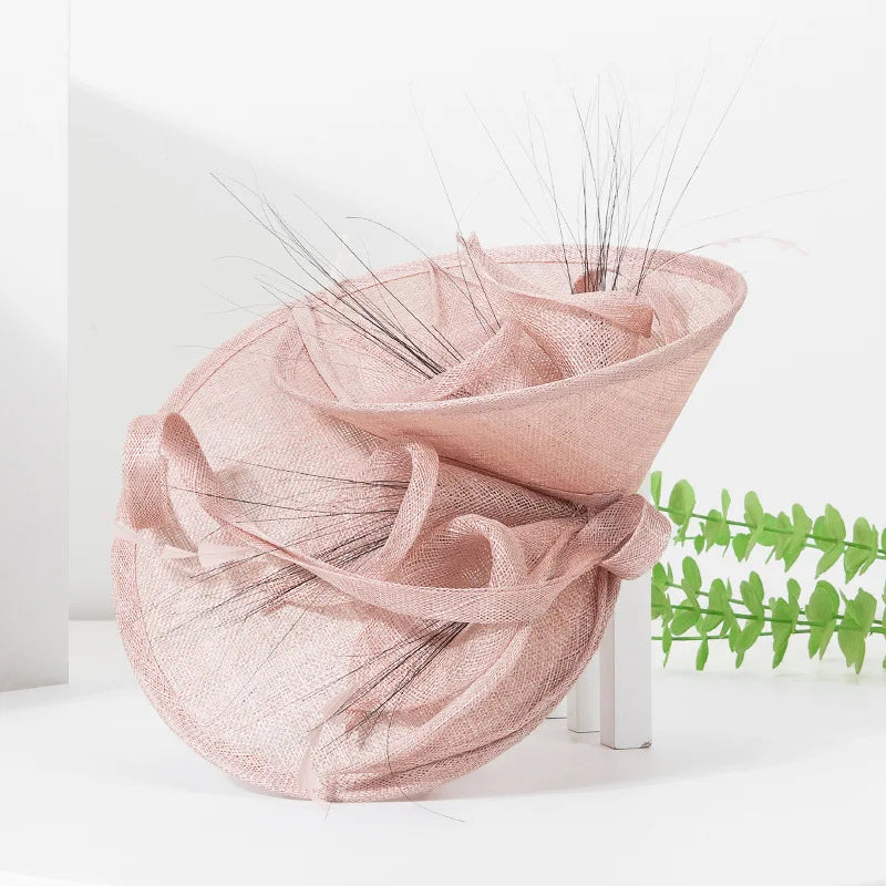 2025 Elegant Feather & Flower Fascinator Pillbox Hat – Women’s Wedding, Tea Party, Kentucky Derby & Cocktail Headpiece