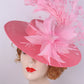 Elegant Flower Fascinator Hat with Feathers – Women’s Pillbox Headband for Weddings, Kentucky Derby & Special Events