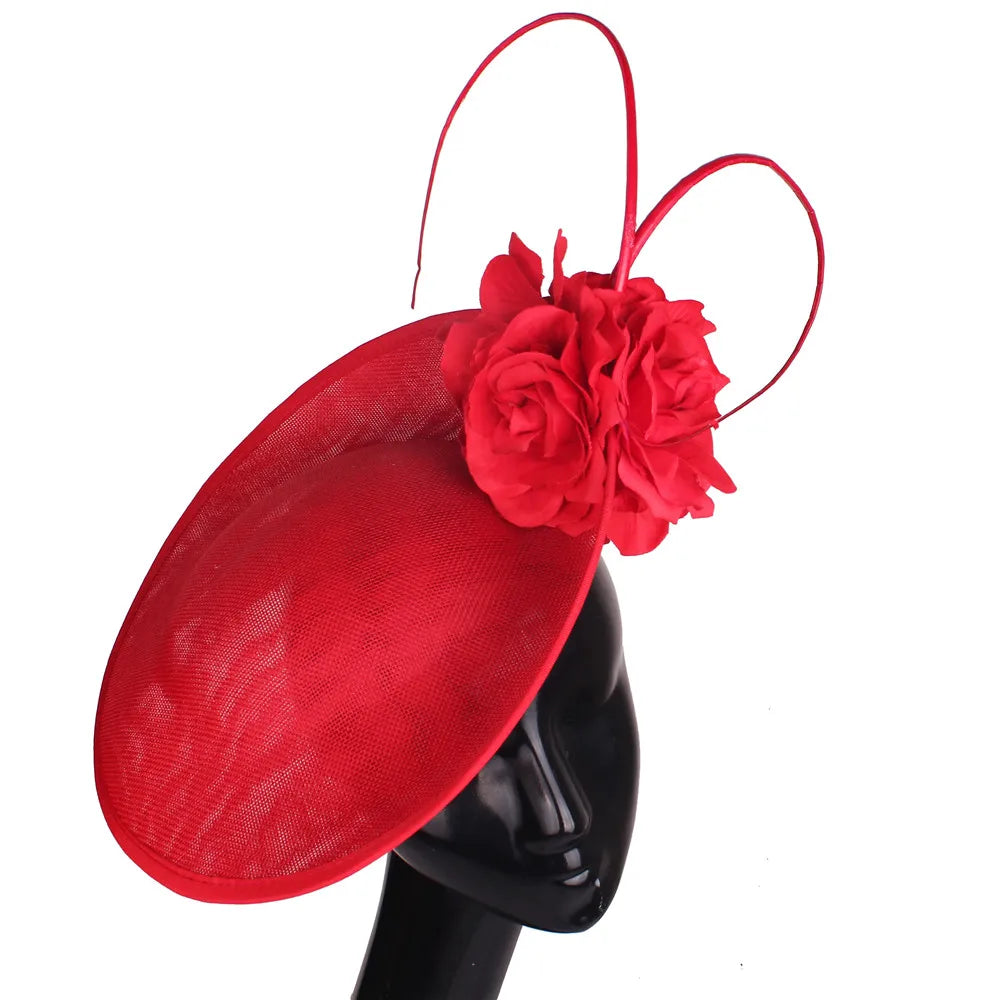 Gorgeous Formal Wedding Fedora Hat – Women’s Big Derby Flower Fascinator, Handmade Fashion Millinery Headpiece for Special Occasions