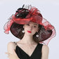 Fashionable Lady Derby Church Cloche Hat – Elegant Floral Bow Bucket Wedding & Party Bowler Cap for Women, Summer Sun Protection Fedora