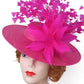 Elegant Flower Fascinator Hat with Feathers – Women’s Pillbox Headband for Weddings, Kentucky Derby & Special Events