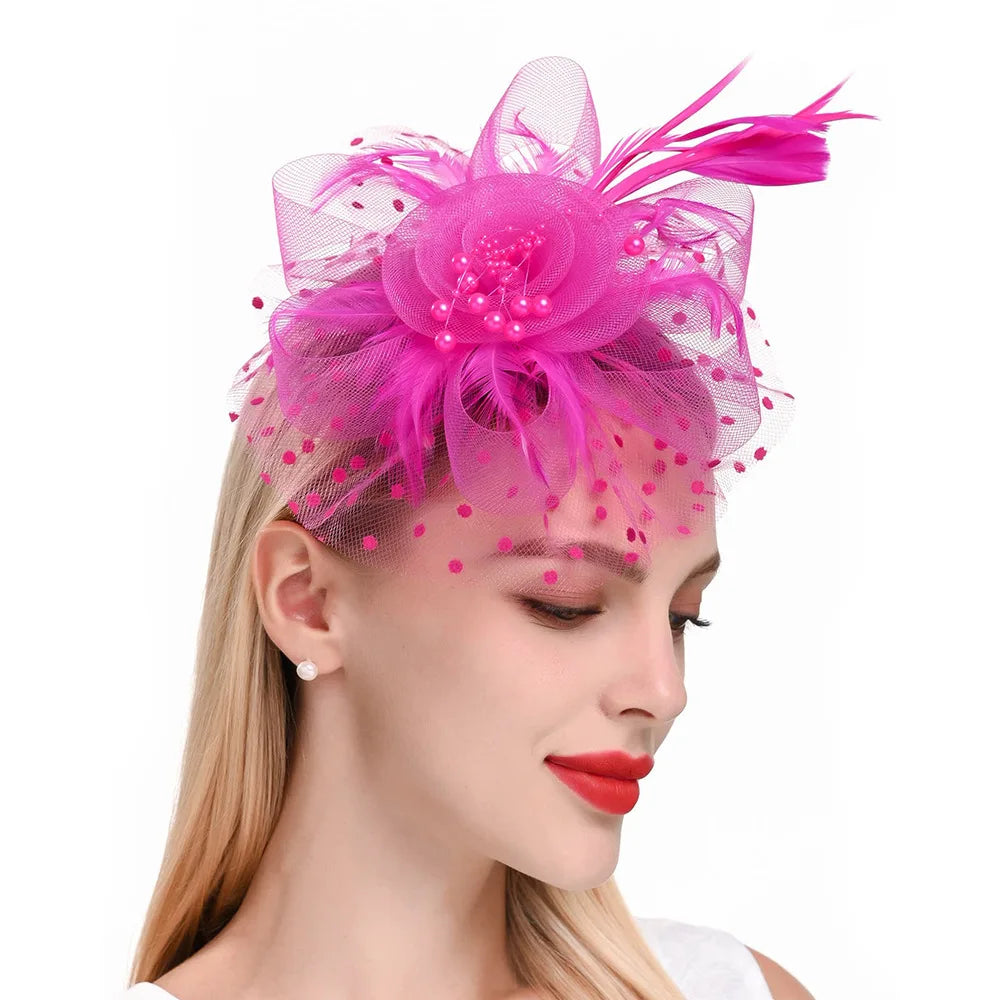 Bridal Feather Headband – Elegant Wedding Hair Clip & Bridesmaid Headpiece for Bride, Cocktail Parties & Special Occasions