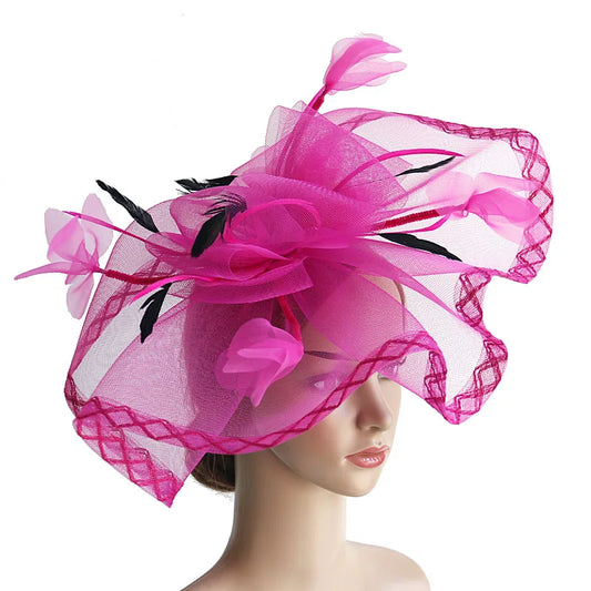 Fascinators Hat Mesh Floral Feather Fascinator Headband for Wedding Cocktail Tea Party or Special Occasion