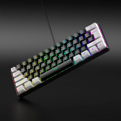 2025 new Mini 60% Compact Wired Keyboard 61 Keys RGB Backlight Membrane Keyboard For Windows PC Office laptop Computer