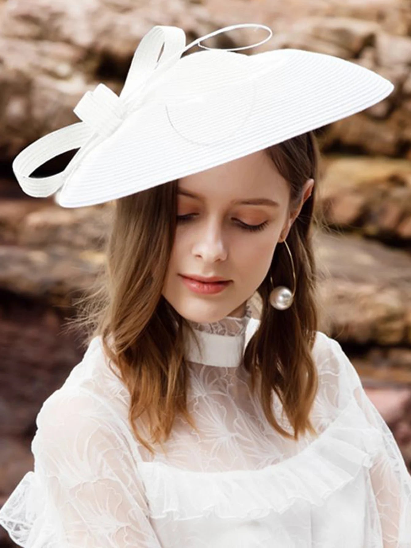 FS Fascinators Pillbox Hat for Women – Elegant Black & White Church Fedora, Wedding Kentucky Derby Dress Hat