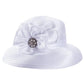 Lawliet Women’s Crystal Satin Ribbon Church Hat – Designer Couture Wide Brim Hat for Weddings, Kentucky Derby & Special Occasions