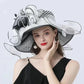 Fashionable Lady Derby Church Cloche Hat – Elegant Floral Bow Bucket Wedding & Party Bowler Cap for Women, Summer Sun Protection Fedora