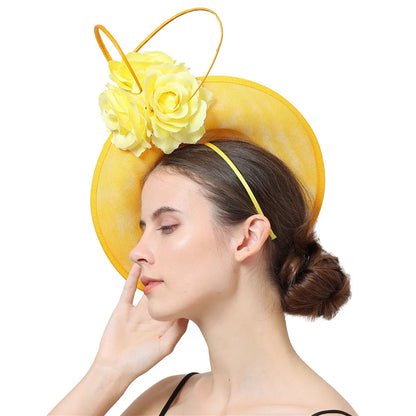 Gorgeous Formal Wedding Fedora Hat – Women’s Big Derby Flower Fascinator, Handmade Fashion Millinery Headpiece for Special Occasions