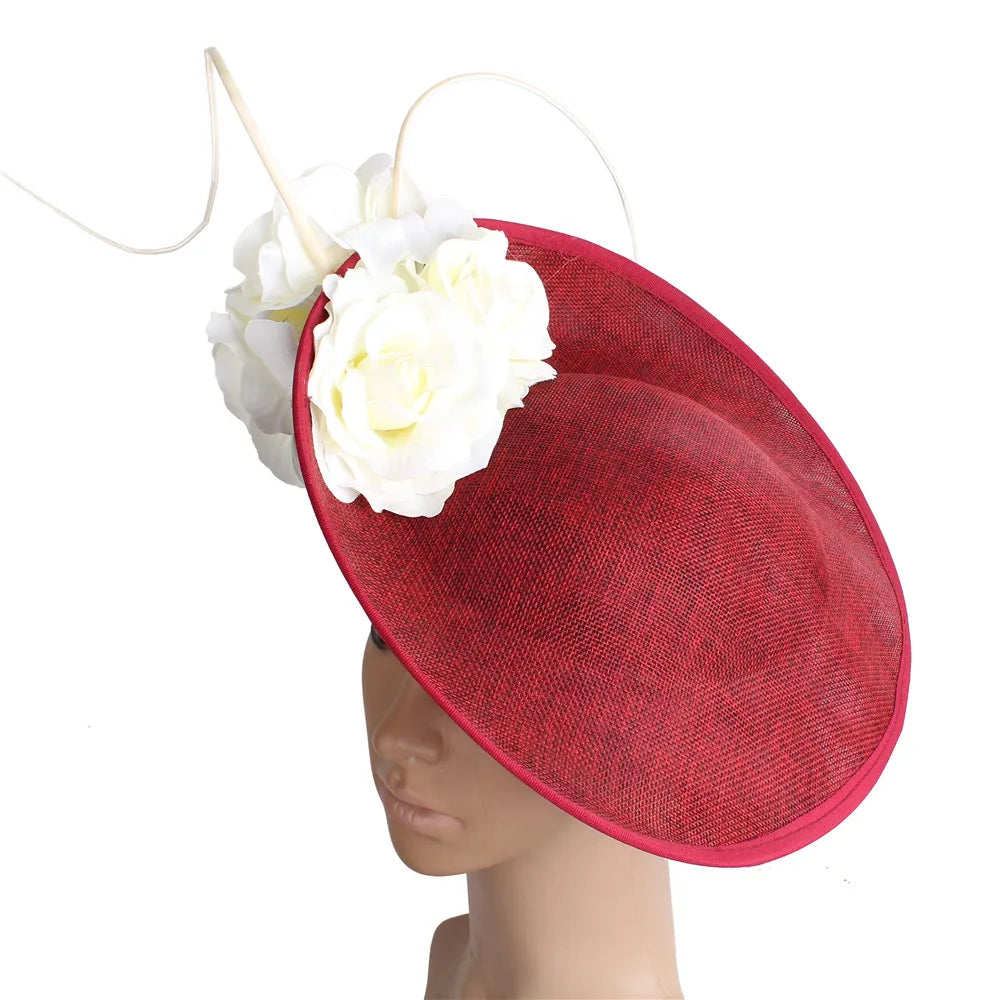 Gorgeous Formal Wedding Fedora Hat – Women’s Big Derby Flower Fascinator, Handmade Fashion Millinery Headpiece for Special Occasions