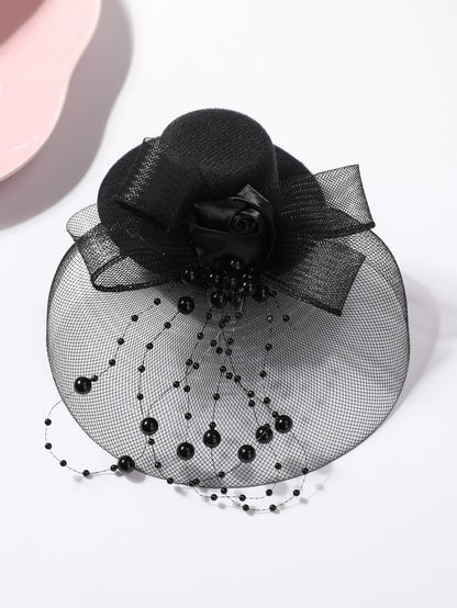 Mini Vintage Top Hat Fascinator – Cute Mesh Headdress for Women & Girls, Stage, Birthday, Tea Party & Photo Shoot