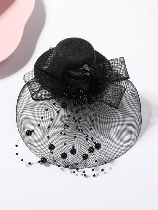 Mini Vintage Top Hat Fascinator – Cute Mesh Headdress for Women & Girls, Stage, Birthday, Tea Party & Photo Shoot