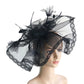 Fascinators Hat Mesh Floral Feather Fascinator Headband for Wedding Cocktail Tea Party or Special Occasion