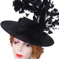 Elegant Flower Fascinator Hat with Feathers – Women’s Pillbox Headband for Weddings, Kentucky Derby & Special Events