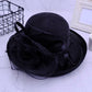 Elegant Satin Feather Women’s Sun Hat – Wide Brim UV Protection Summer Beach Cap for Wedding, Party, Church & Kentucky Derby