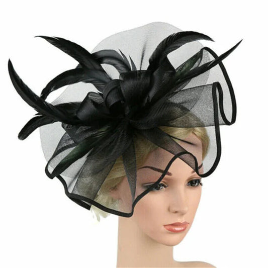 Women’s Big Flower Fascinator Hat – Elegant Kentucky Derby, Royal Ascot, Church & Bridal Tea Party Headband