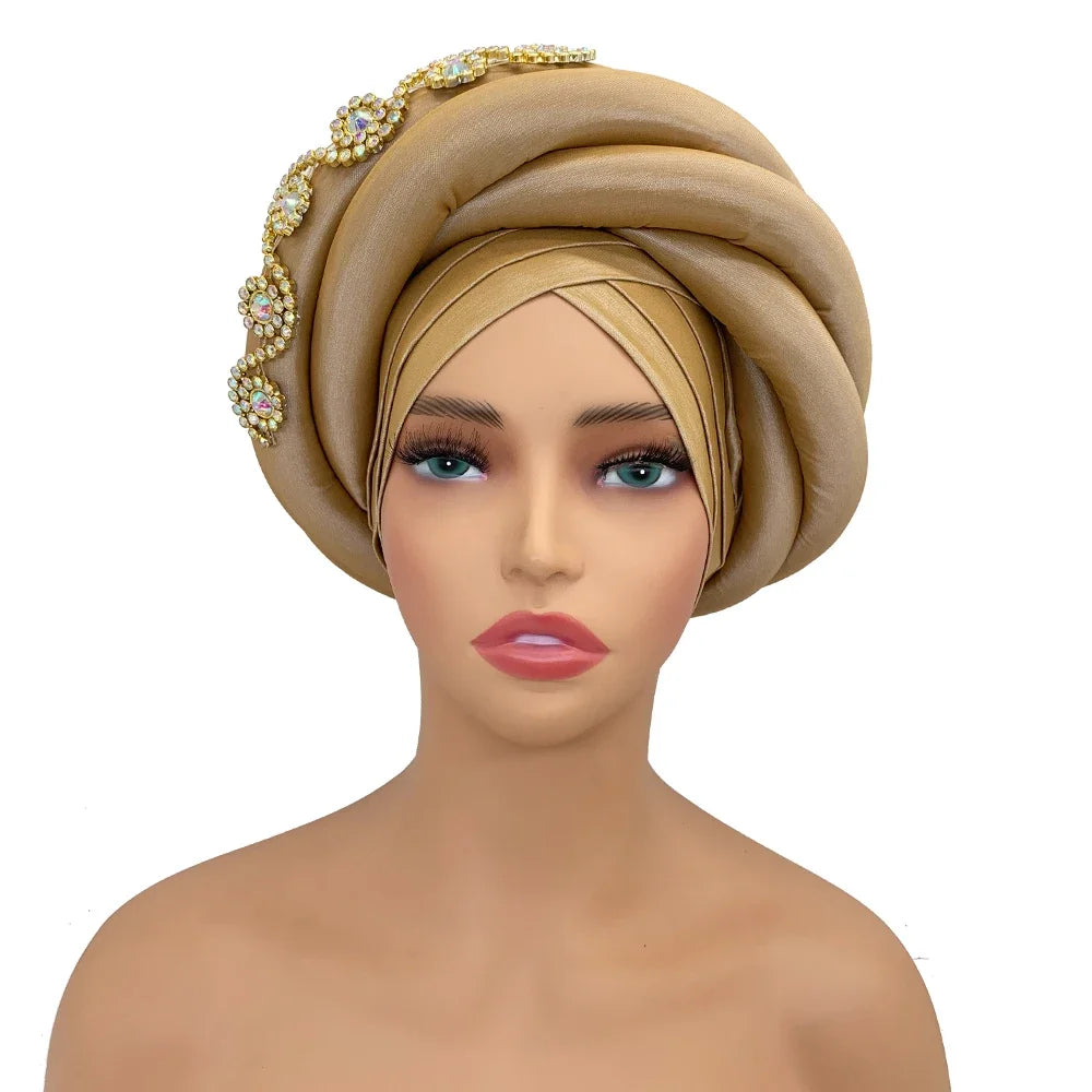 Diamonds Nigeria Raw Silk Autogele Headtie