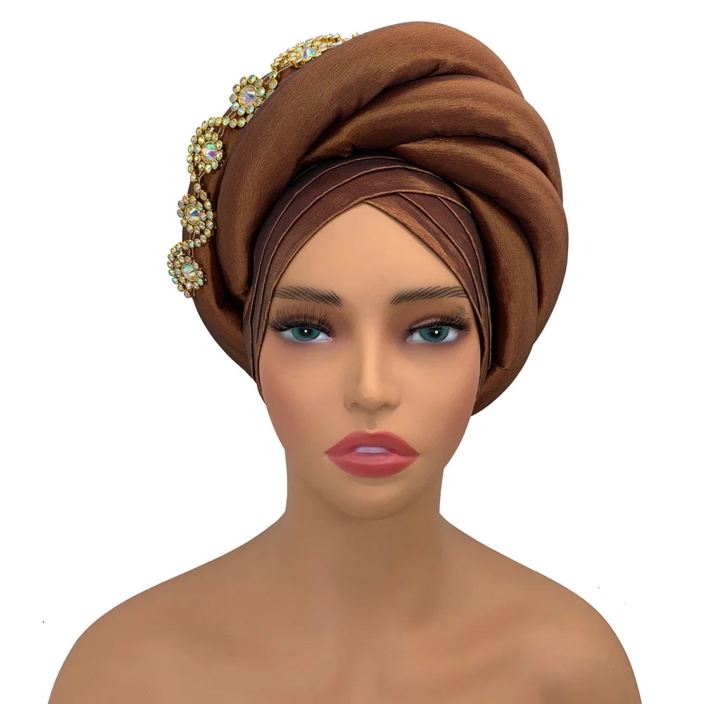Diamonds Nigeria Raw Silk Autogele Headtie