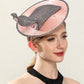 Chic Coral Rhinestone Fascinator Hat – Elegant Women’s Church & Race Event Headpiece with Headband for Parties