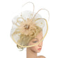 Women’s Fascinator Hat with Feather & Mesh – Alice Headband Hair Clip for Weddings, Cocktail Parties, Kentucky Derby & Tea Parties