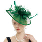 Charming Feather & Flower Fascinator Hat – Women’s Wedding, Cocktail, Tea Party & Derby Mesh Headpiece with Headband