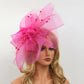 Large Mesh Fascinator Hat with Face Veil – Women’s Hair Clip for Weddings, Cocktail Parties & Horse Races