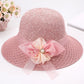 2025 Summer Women’s Sun Protection Straw Hat – Wide Brim Panama Beach Cap with Bowknot Ribbon for Ladies & Girls Outdoor