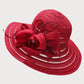 New Fashion Women’s Organza Sun Hat – Wide Brim Fedora with Big Flower, Elegant Wedding & Church Party Hat