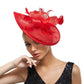 Charming Feather Fascinator Hat – Women’s Wedding, Cocktail, Tea Party Mesh Flower Headpiece with Headband
