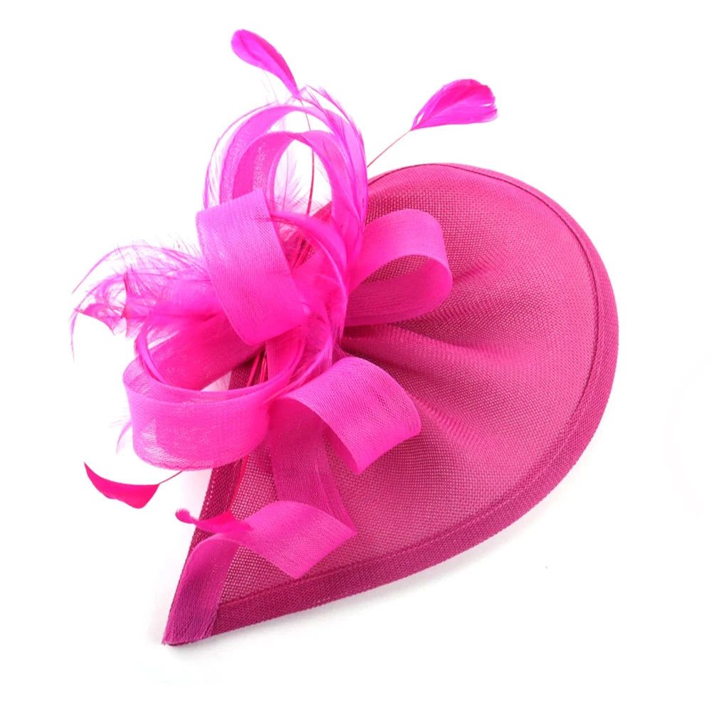 Charming Feather Fascinator Hat – Women’s Wedding, Cocktail, Tea Party Mesh Flower Headpiece with Headband