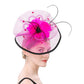 Women’s Fascinator Hat with Feather & Mesh – Alice Headband Hair Clip for Weddings, Cocktail Parties, Kentucky Derby & Tea Parties