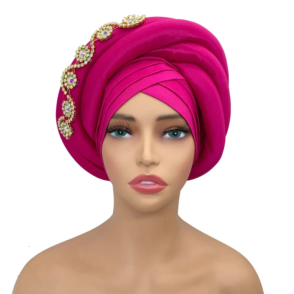 Diamonds Nigeria Raw Silk Autogele Headtie