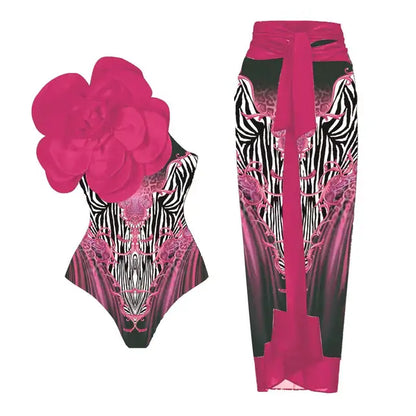 2024 New Flower One Piece Luxury Swimsuit Women Swimwear Monokini Bodysuit Bathing Suit Beach Wear
