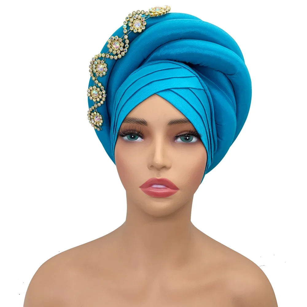 Diamonds Nigeria Raw Silk Autogele Headtie