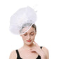 Women’s Fascinator Hat with Feather & Mesh – Alice Headband Hair Clip for Weddings, Cocktail Parties, Kentucky Derby & Tea Parties