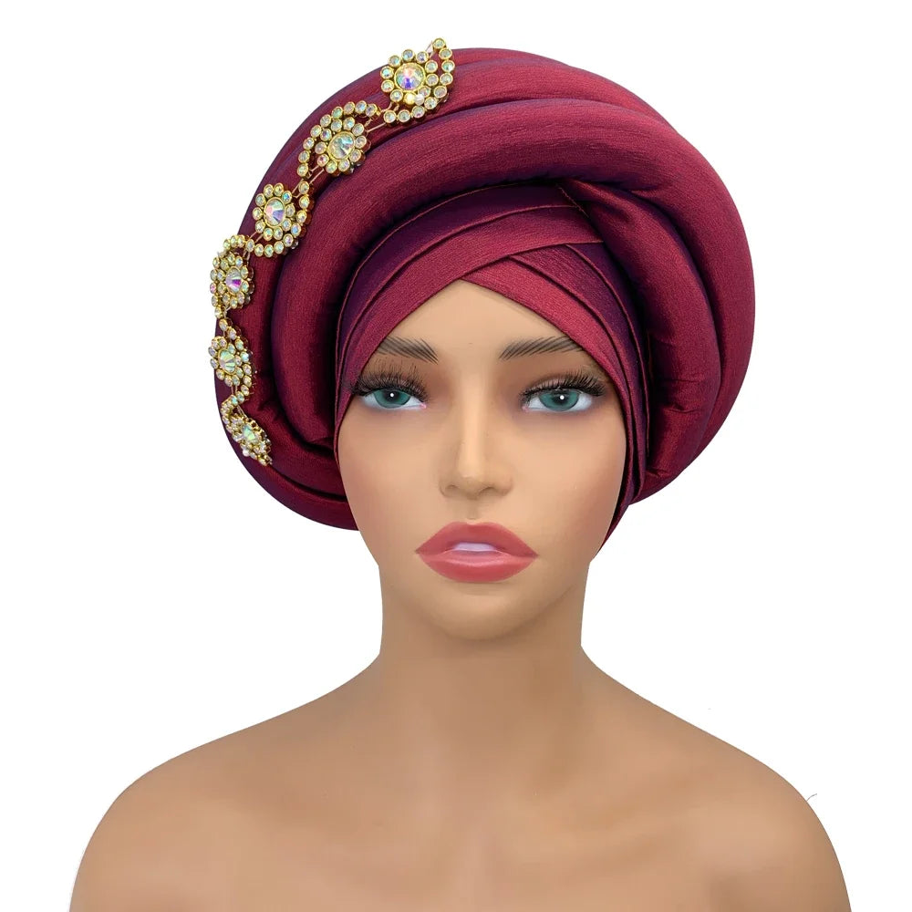 Diamonds Nigeria Raw Silk Autogele Headtie