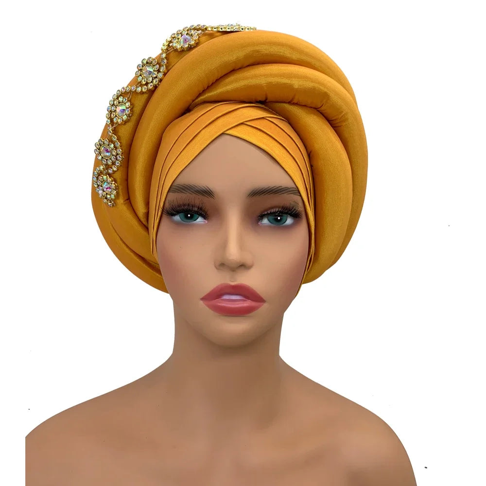 Diamonds Nigeria Raw Silk Autogele Headtie