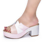 Italian Lady Shoes Slippers Sandals Platform Multicolor Design