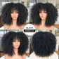 Short Hair Afro Kinky Curly Synthetic Wig With Bangs