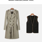 Cotton trench coat for men with double breasted British fashion coffee men's down jacket